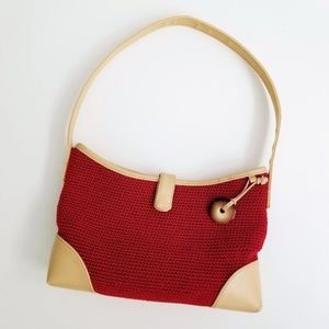 The SAK Red Woven Crochet Shoulder Handbag